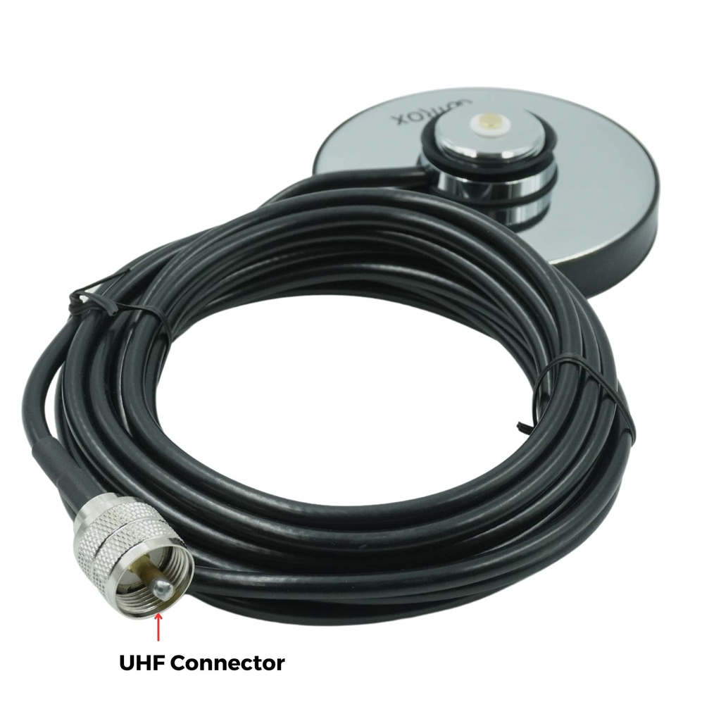 Câble D'antenne NMO Vers PL259 Avec Support Magnétique - 5 Mètres - Pour Radio UHF - Neuf